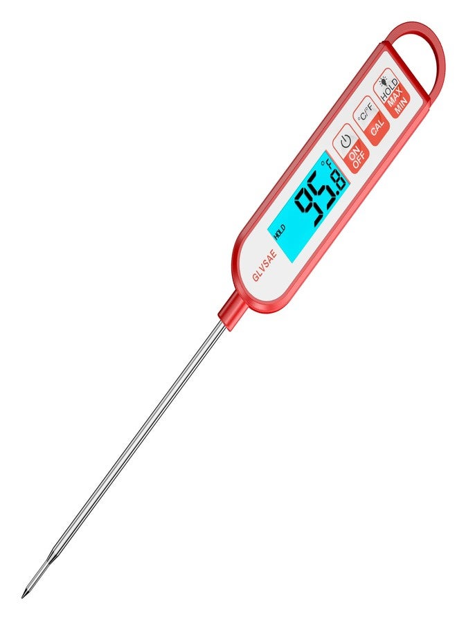GLVSAE Digital Meat Thermometer Instant Readings in 1-2 Seconds Food Thermometer with Extended Probe Waterproof for Cooking, Confectionery Making, Barbecuing and as a Gift for Men - Image 1